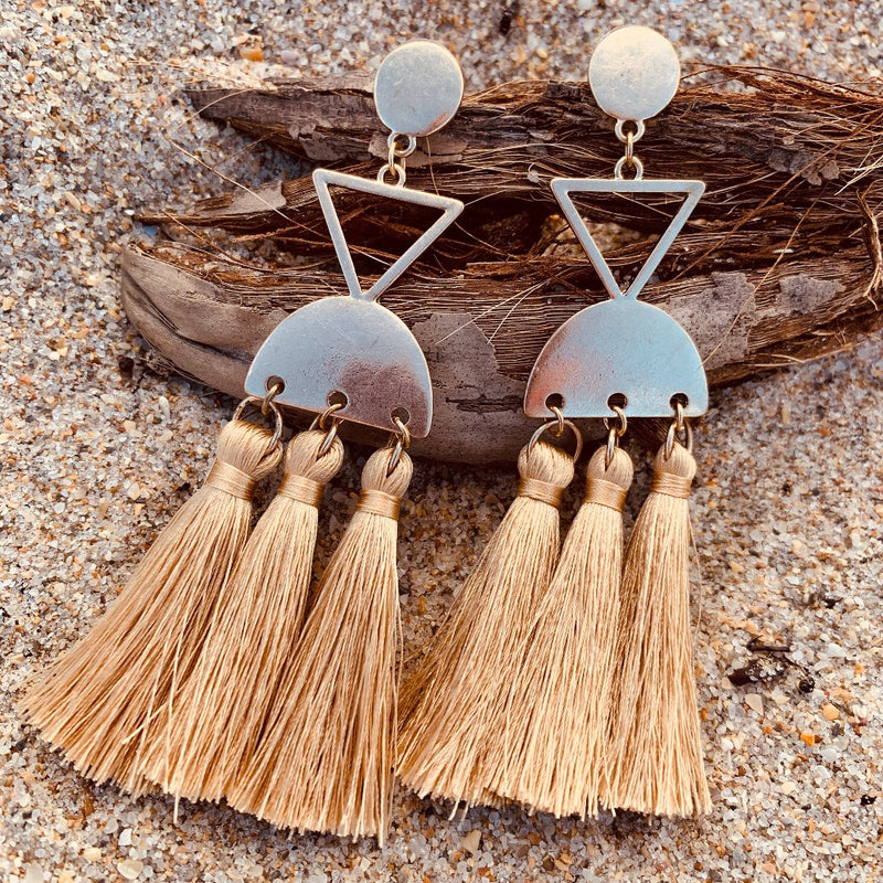 Geo Tassel Earrings