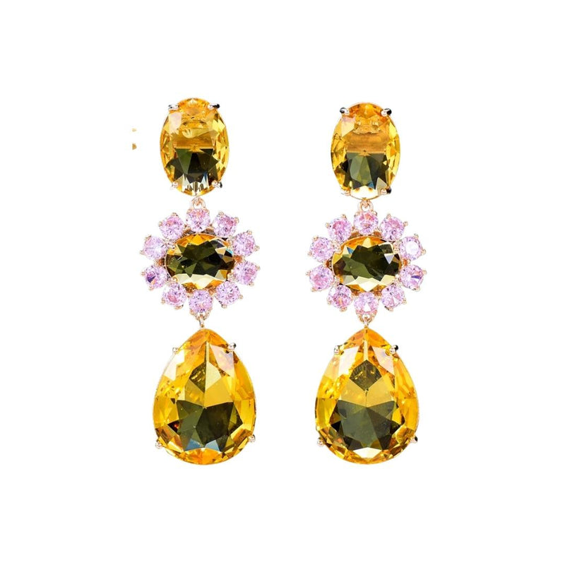 Gem Flower Formal Earrings