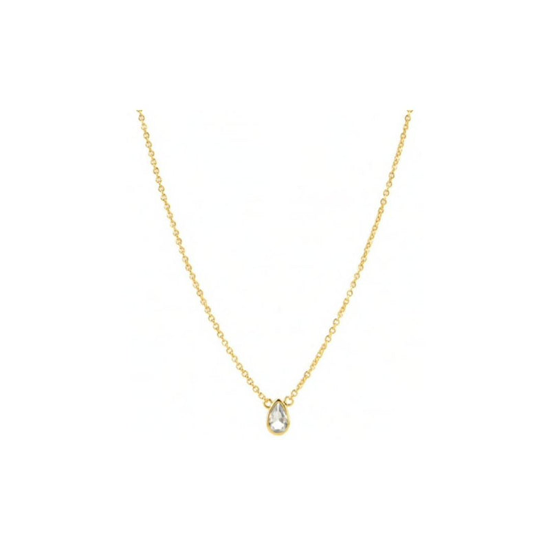 Tear Gem Necklace Clear